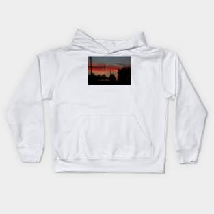 COUNTRY ROAD BLAZING RED SUNSET WITH CLOUD'S AND ROAD Kids Hoodie